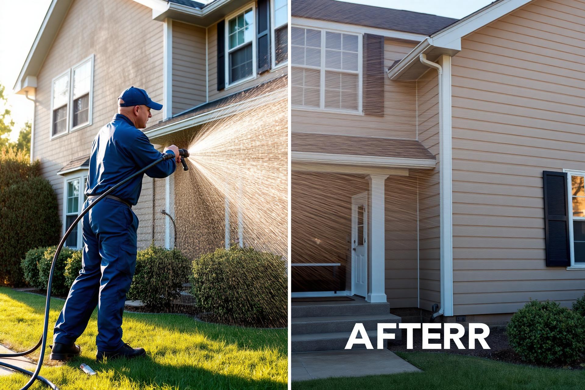 Professional pressure washing service by Mobile Magic in Jackson, TN — clean driveway result
